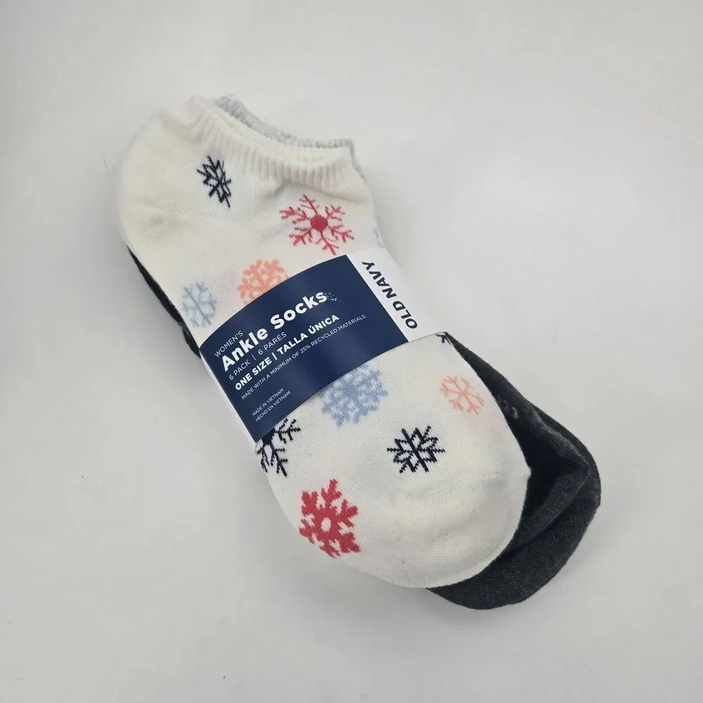 Old Navy Comfortable Winter/All Season Womens Ankle Socks 6pk - missing pair